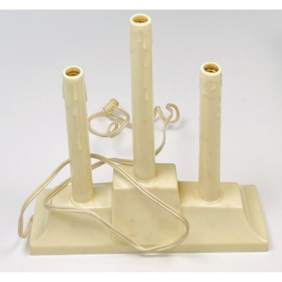VTG Lot 2 GEMLITES Plastic 3 Light CANDOLIER Candelabra Christmas Decor NO BULBS - Picture 2 of 4